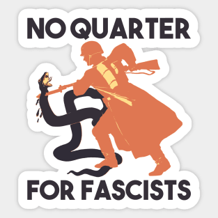 No Quarter For Fascists Sticker